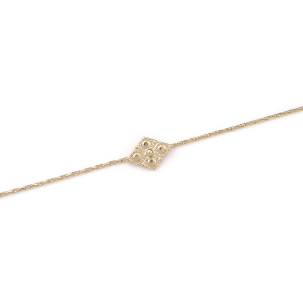 Bracelet losange doré à l'or fin 24 carats / Collection Tzia pur