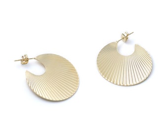 Boucles d'oreilles créoles dorées à l'or fin 24 carats / Collection Antik pur