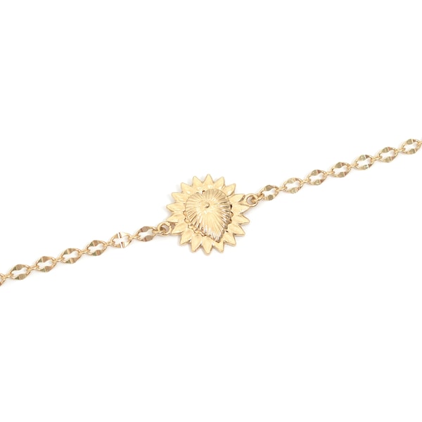 Bracelet cœur doré à l'or fin 24 carats / Collection Ex Voto pur