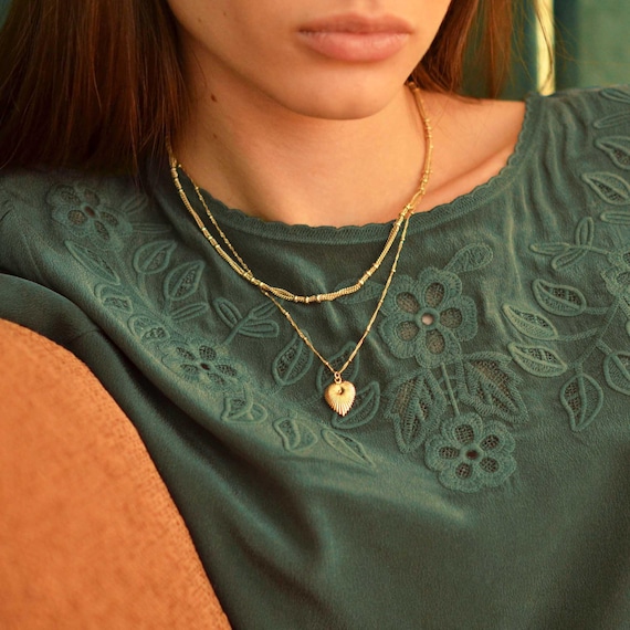 Collier coeur doré à l'ore 24 Karat Collection Ceur Sacré pur - Main Image