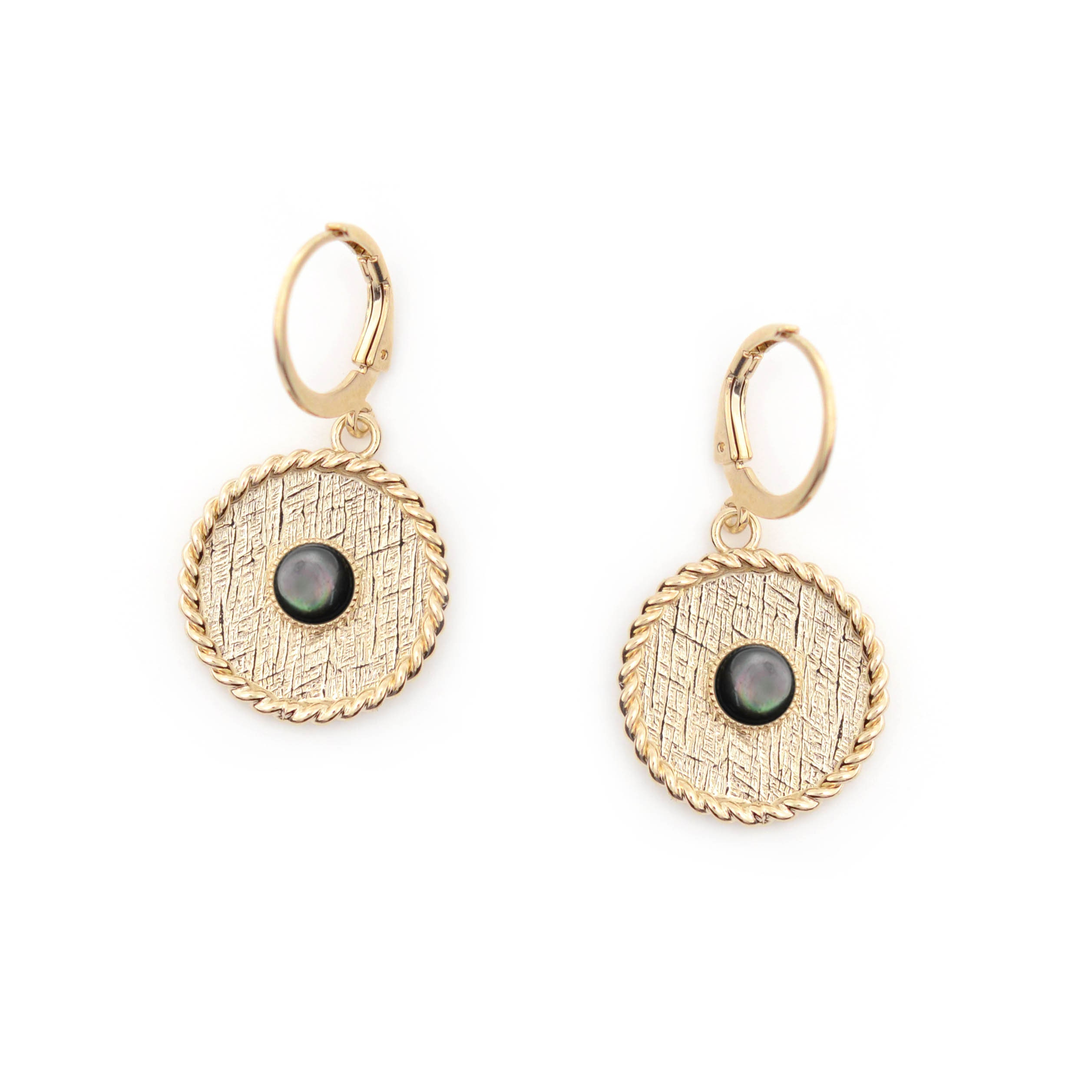 Boucles D'oreilles Dormeuses Matriochka Orange Et Or - Clips Ou Dormeuses Au Choix
