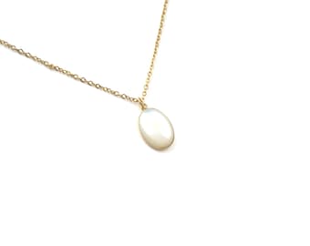 Collier doré à l'or fin 24 carats et pierre semi-précieuse / Handmade / Bijoux fait main / Chic classic ideal gift by Lily Garden
