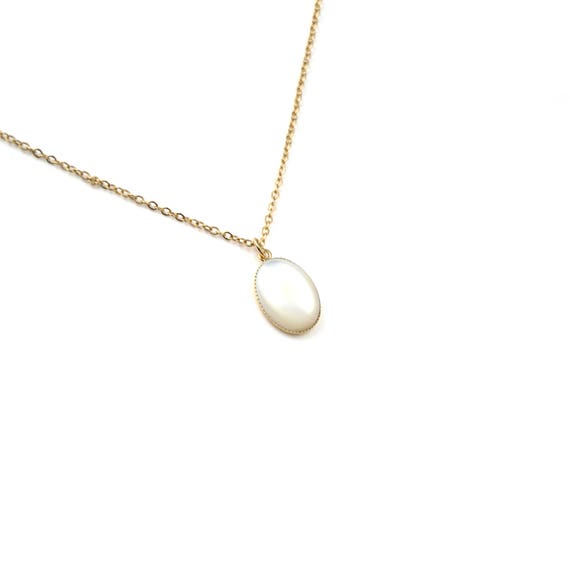 Collier doré à l'or fin 24 carats et pierre semi-précieuse / Handmade / Bijoux fait main / Chic classic ideal gift by Lily Garden