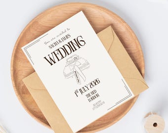 Vintage-Hochzeitseinladung | Bearbeitbare Canva-Einladung | Digitaler PDF-Download