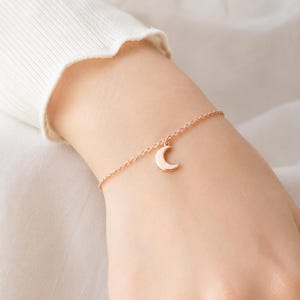 Halvmånearmband, himmelska smycken i sterlingsilver, minimalistisk gåva