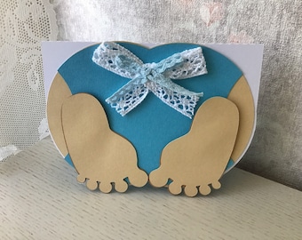 3D Baby Boy Diaper Card, New Grandparents, Baby Shower Invite