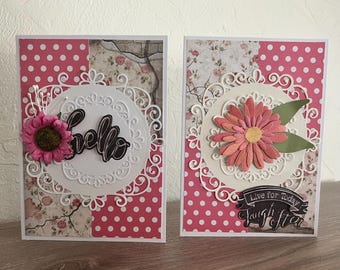 Set of 2 Handmade greeting Handmade cards.