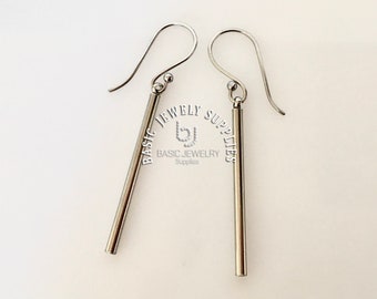 Stainless Steel Bar Earrings, simple,everday jewelry,hypoallergenic, nickel free, surgical steel, minimalist jewelry,