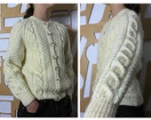 Hand knitted cardigan Child cardigan Handmade cardigan Fisherman's sweater Aran jumper Celtic Child jumper Irish sweater Fisherman sweater