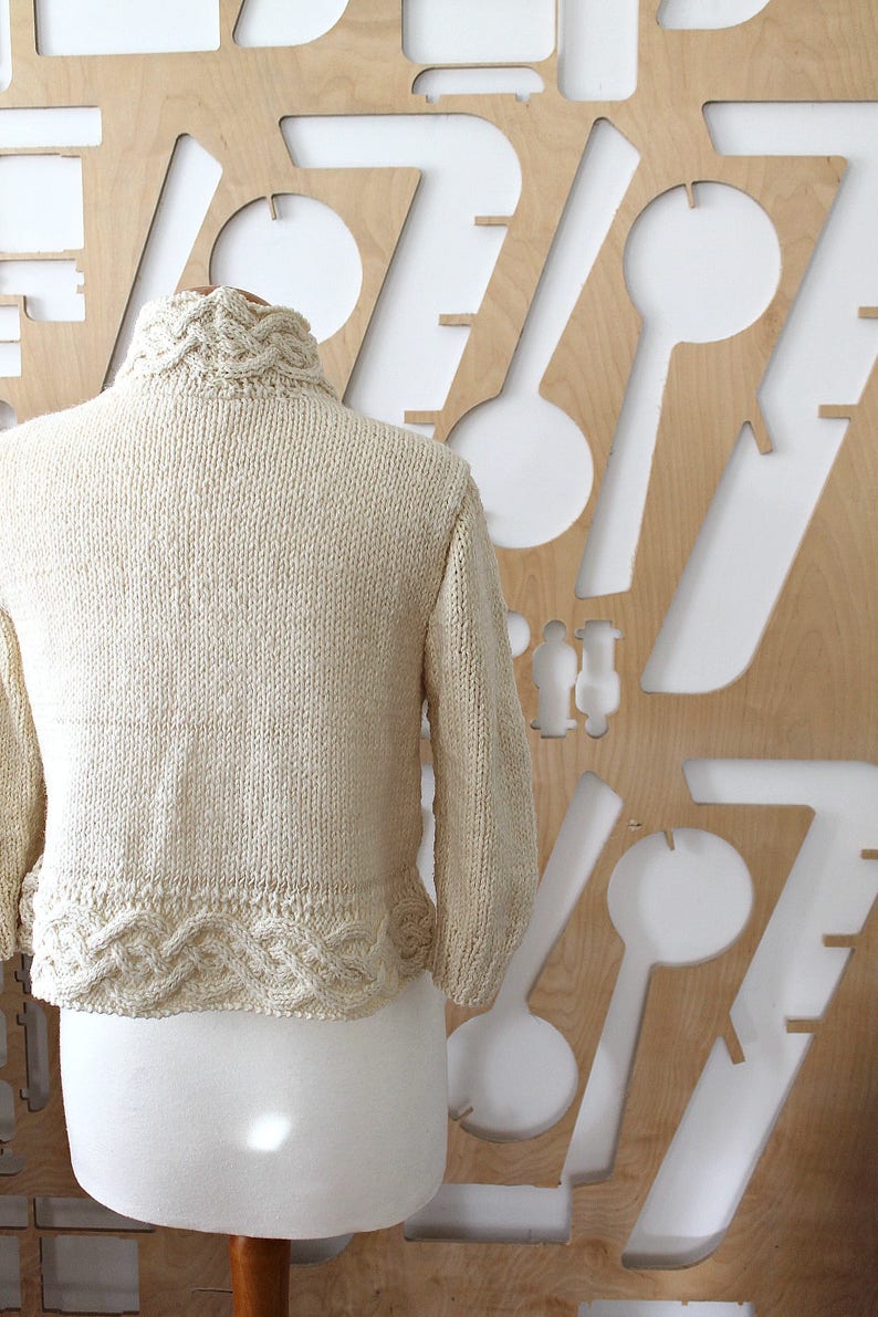 Aran cardigan Wool cardigan Organic wool Knitted jacket Short jacket Bridesmaid jacket Wool Cape Bridal Shrug Unbleached wool Boho Hippie