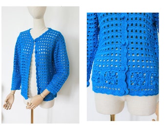Handmade Cotton Crochet Jacket Size M 