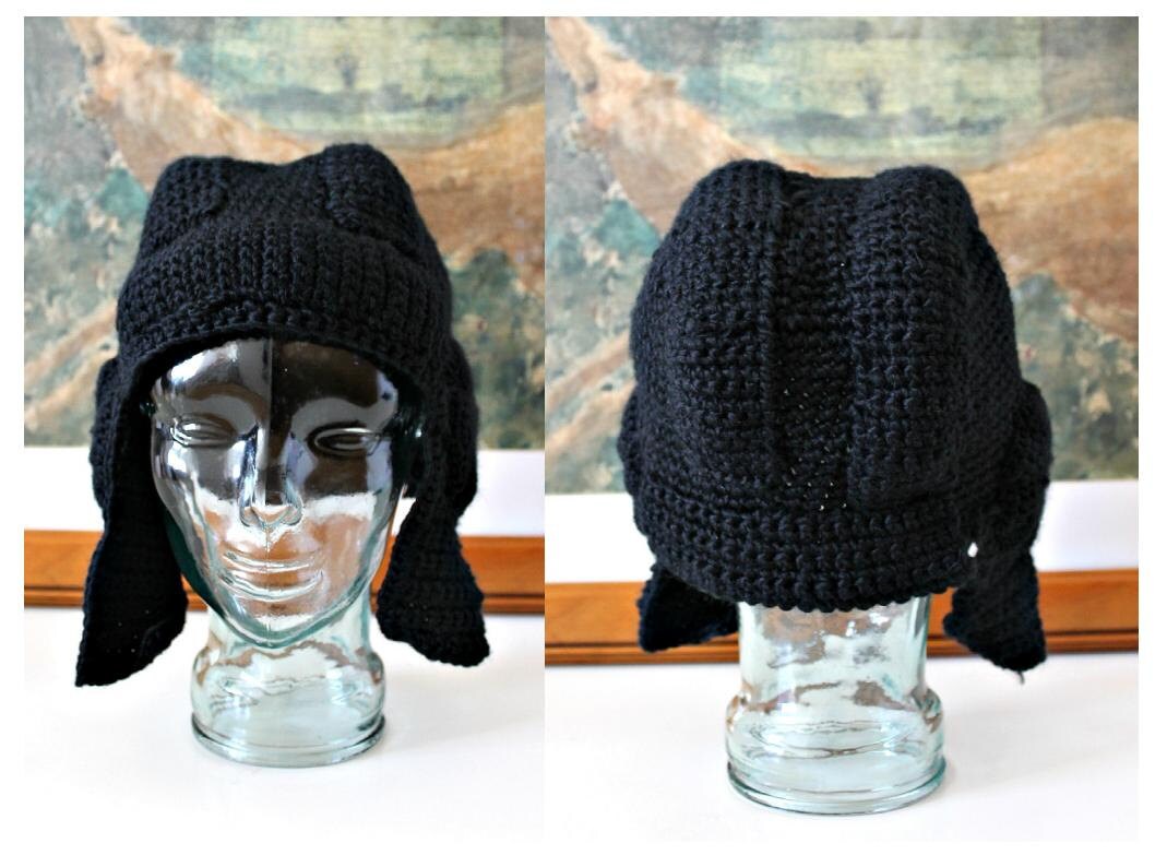 Handmade Crochet Military Hat Aviator 