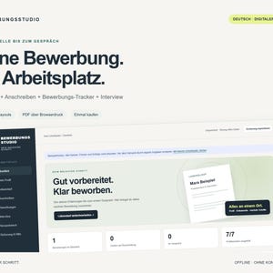 CV- en sollicitatiebriefeditor (Duits) – Sollicitatiestudio met sollicitatietracker en interviewtraining – Offline app