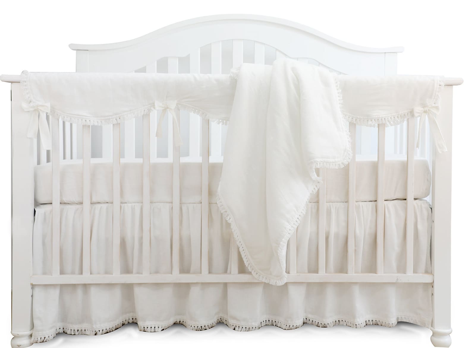 White Ruffle Crib Bedding Set Baby Girl Bedding Blanket Etsy