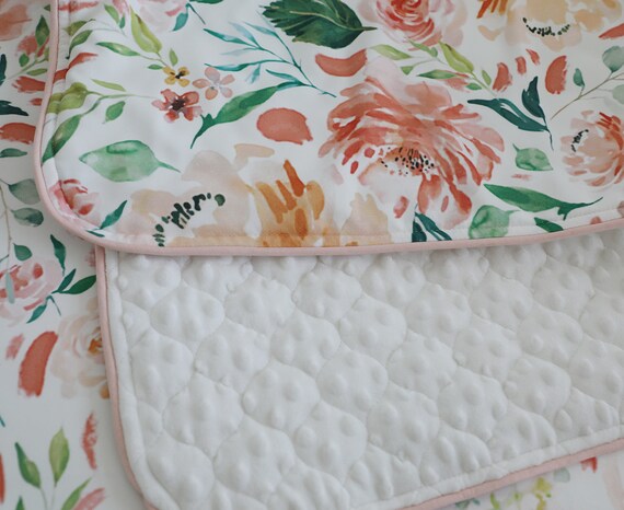 Secret Garden C Fl Ruffle Baby Minky Blanket Water Color 3 Pieces Set Peach Nursery Crib Skirt Girl Bedding Sets - Secret Garden Nursery Bedding Secret Garden C Fl Ruffle Baby Minky Blanket Water Color 3 Pieces Set Peach Nursery Crib Skirt Girl Bedding Sets - Secret Garden Nursery Bedding