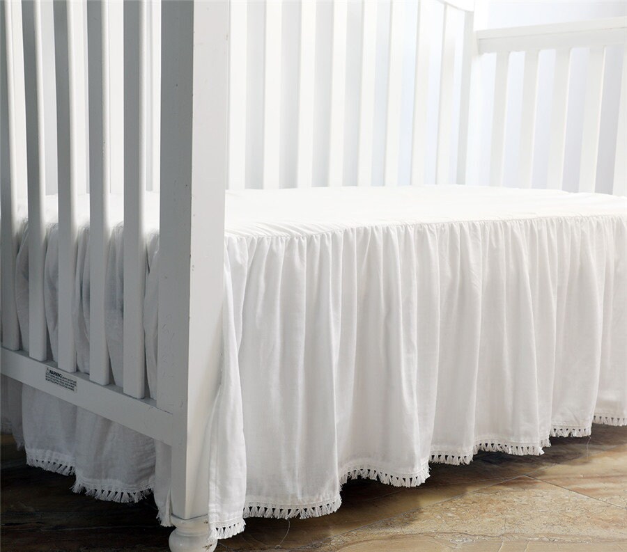 White Ruffle Crib Bedding Set Baby Girl Bedding Blanket Etsy
