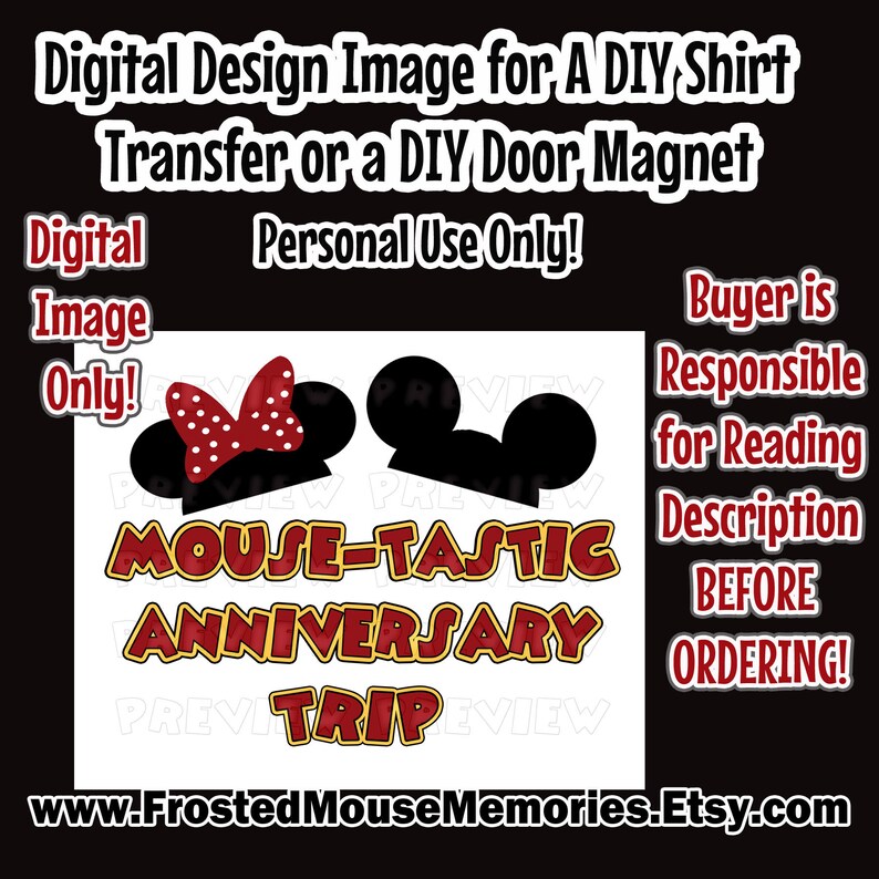 Printable Wedding Anniversary Disney Themed Mouse Hats Shirt Etsy