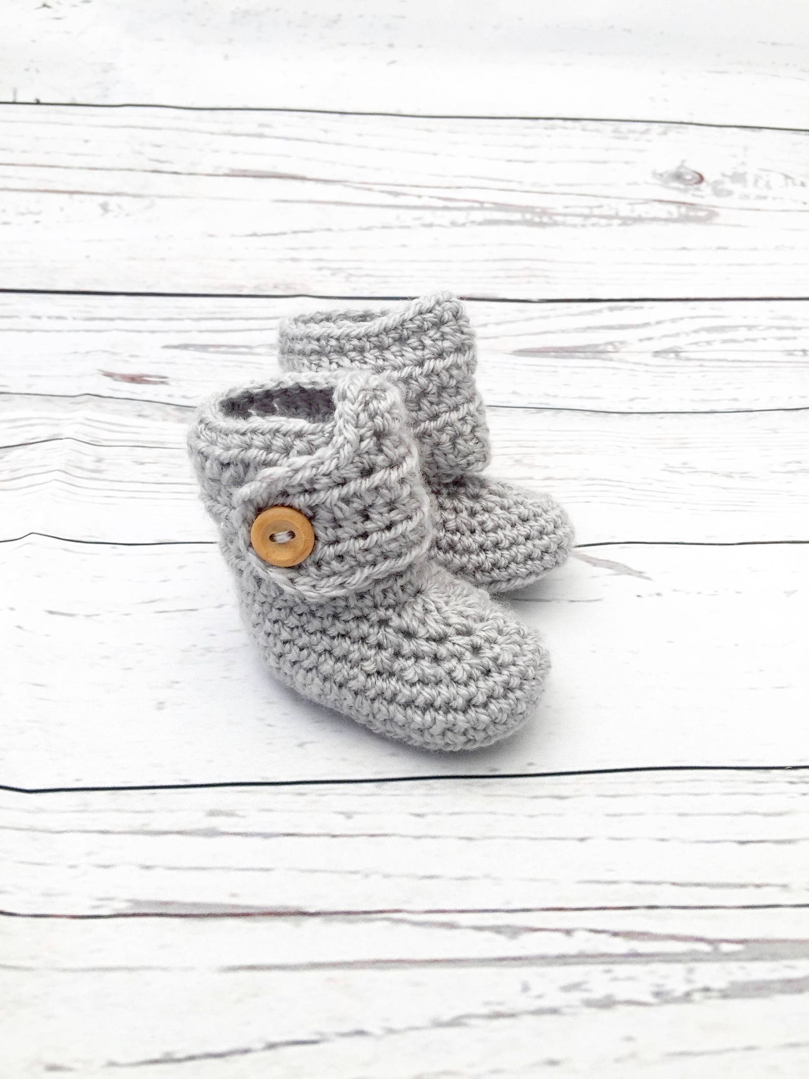 Baby Booties Crochet Baby Shoes Unisex Baby Bootees Grey Etsy