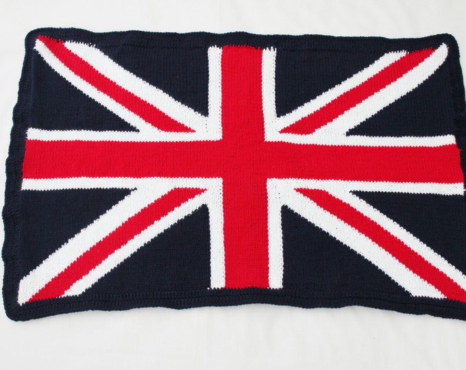 Knitted Union Jack Blanket Baby Blanket Etsy
