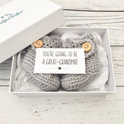 Arriere Grand Mere Detre Annonce Bebe Grossesse Chaussons Etsy