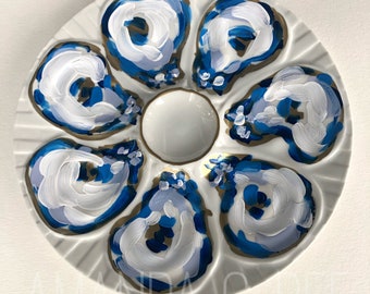 Blue and White Oyster Plate