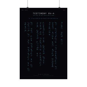 Sealed Testimony Art Print | Cryptic Machine Script Poster | Sci Fi Cipher Wall Art | Cyberpunk Decoder Decor