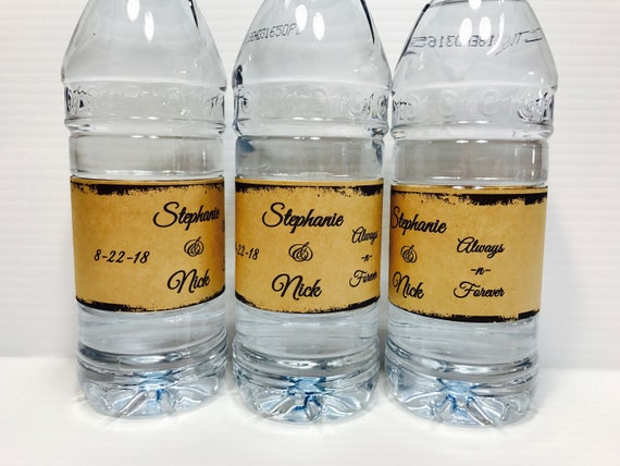 20 Personalized Rustic Themed Water Bottle Adhesive | Etsy