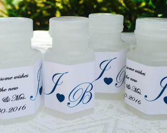 120 Personalized COUPLE'S INITIAL Theme Mini Bubble labels/stickers for Wedding/Anniversary party or any event. Make your own cute favors!