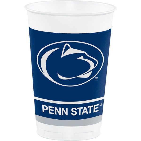 16-ct Penn State University Nittany Lions Plastic 20oz Disposable Party Cups College Football Party