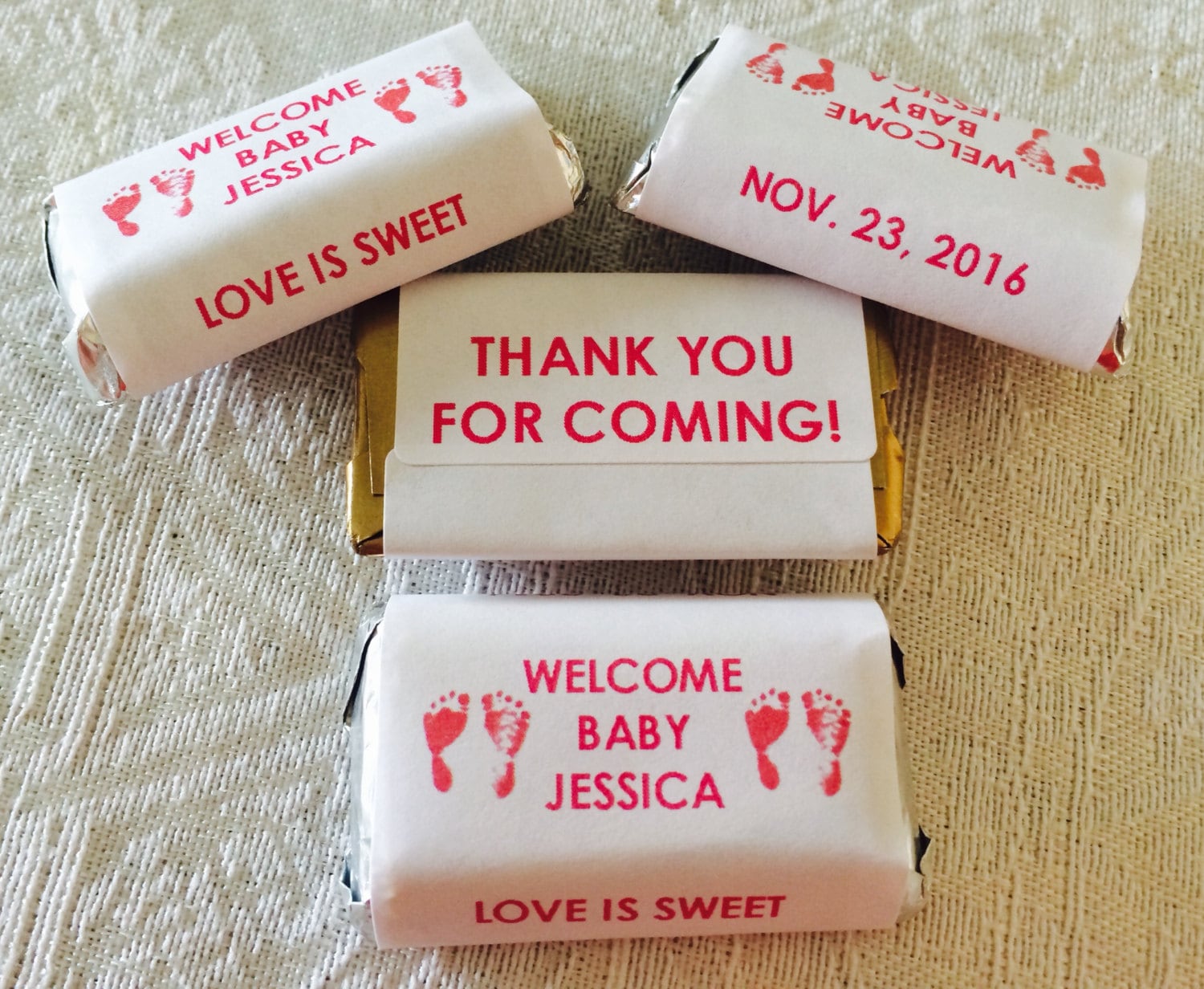 72 Birthday Personalized Candy Wrappers FOR YOUR HERSHEY MINIATURES FAVORS