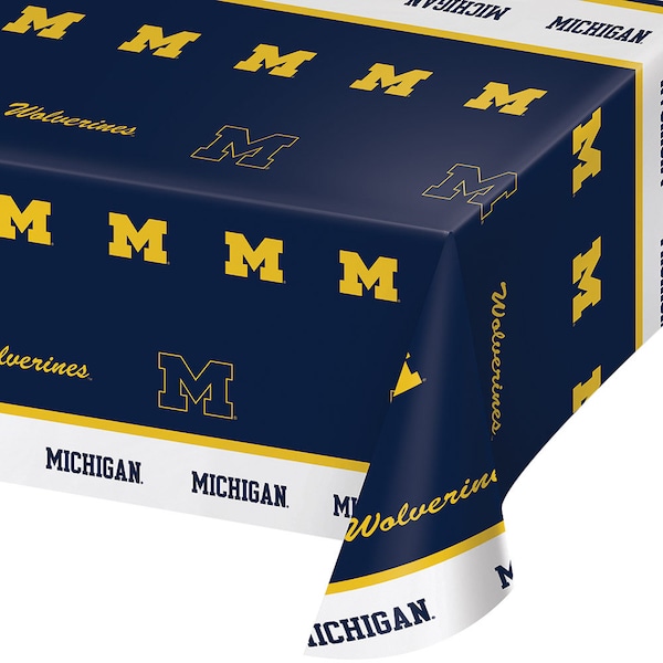 2-Pack University of Michigan Wolverines Premium Plastic Table Covers College Football Party