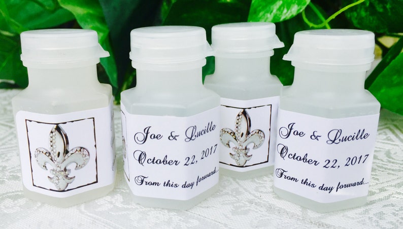 120 BEAUTIFUL Fleur De Lis Mini Bubble labelsstickers Personalized for Wedding Birthday or any PartyEvent Make your own cute favors!