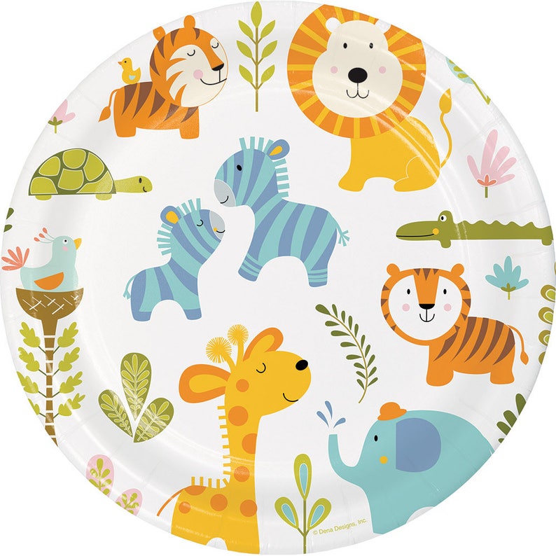 16 Jungle Safari Premium Dinner Plates 8.75 for Kids Etsy