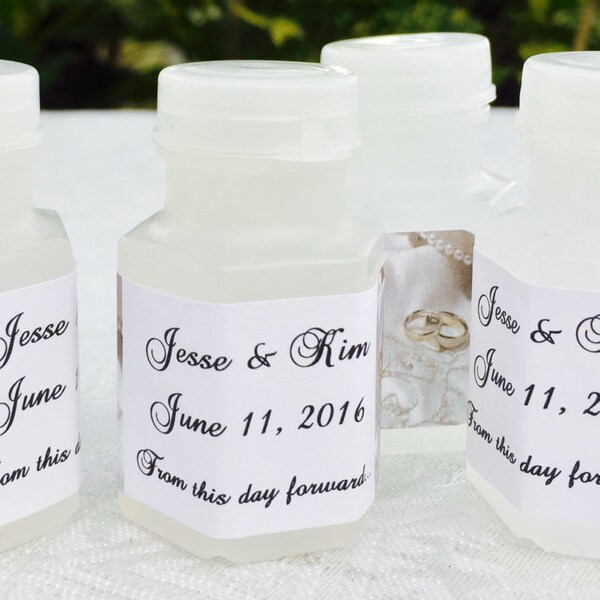 120 LACE PEARLS & RINGS theme Personalized Mini Bubble labels/stickers for Wedding/Anniversary party or event. Make your own cute favors!