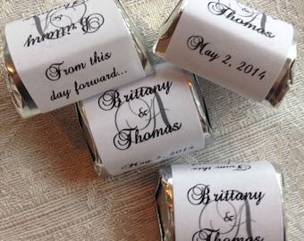 120 MONOGRAM Hershey Nugget Wedding or Party wrappers/stickers/labels (Personalized Favors) for any party/event