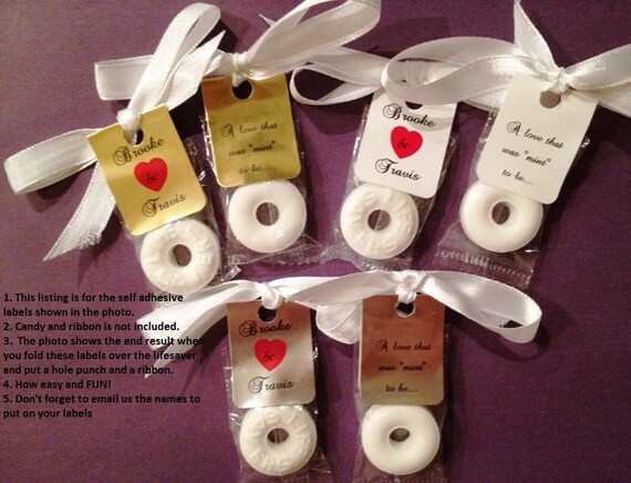 30 Personalized Lifesaver Favor Labels for Wedding or Party wrappers/stickers, DIY favors for any party/event