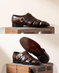 Men's Handmade Leather Fisherman Sandals: Cushioned Arch Support Geniune Leather Chappal