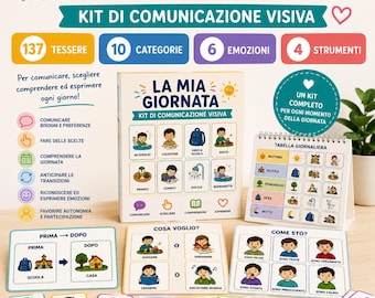 Kit Comunicazione Visiva CAA per Bambini | 137 Tessere Stampabili | Routine, Emozioni, Scelte e Bisogni | PDF Digitale