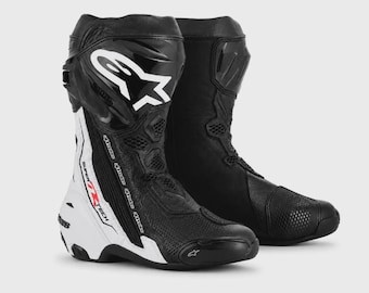 Motorcycle Racing Boots,  Sport Bike Riding, Leather Biker boot, Track Riding Gear