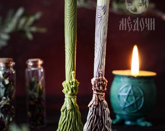 Mold of Broom, Candle Broom with feathers. Mold for candles,Press-Form Magic mold Witchcraft, mold for resin, witches broom