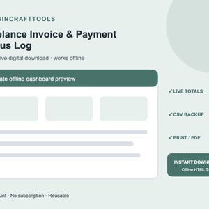 Freelance Invoice Tracker | Offline Payment Status and Follow-Up Log