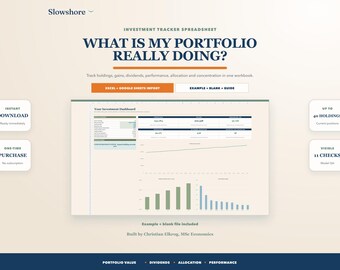 Investment Tracker Spreadsheet: Stock Portfolio, Dividends & Asset Allocation (Excel, Google Sheets)