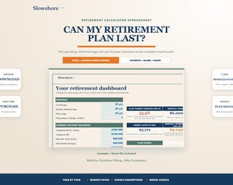 Retirement Planner Spreadsheet for Excel & Google Sheets, Monte Carlo Calculator 2026
