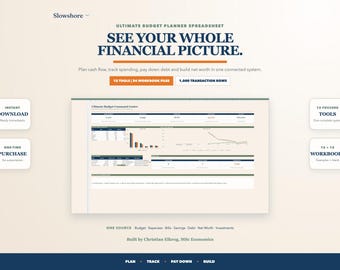 Ultimate Budget Planner Spreadsheet: Expenses, Debt, Savings & Net Worth (Excel, Google Sheets)