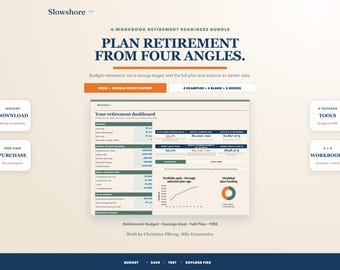 Retirement Planner Bundle: 4 Calculators for Savings, Budget & FIRE (Excel, Google Sheets)
