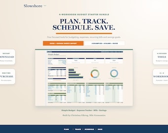 Budget Spreadsheet Bundle: 4 Planners for Expenses, Bills & Savings (Excel, Google Sheets)