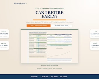 FIRE Spreadsheet: Early Retirement & Coast FIRE Calculator (Excel, Google Sheets)