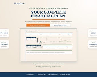 Ultimate Financial Planner Bundle: 22 Budget and Retirement Spreadsheets for Excel