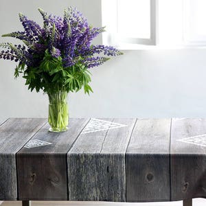 Tablecloth rustic wood Tablecloth rectangle Gray table cover Square table cloth Custom leght tablecloth Long tablecloth image 7