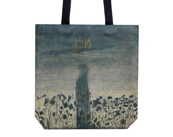 Tote bag Shopping bag Canvas tote Ciurlionis art Shopping tote Martket bag Handbag Shoulder bag Virgo present Blue tote